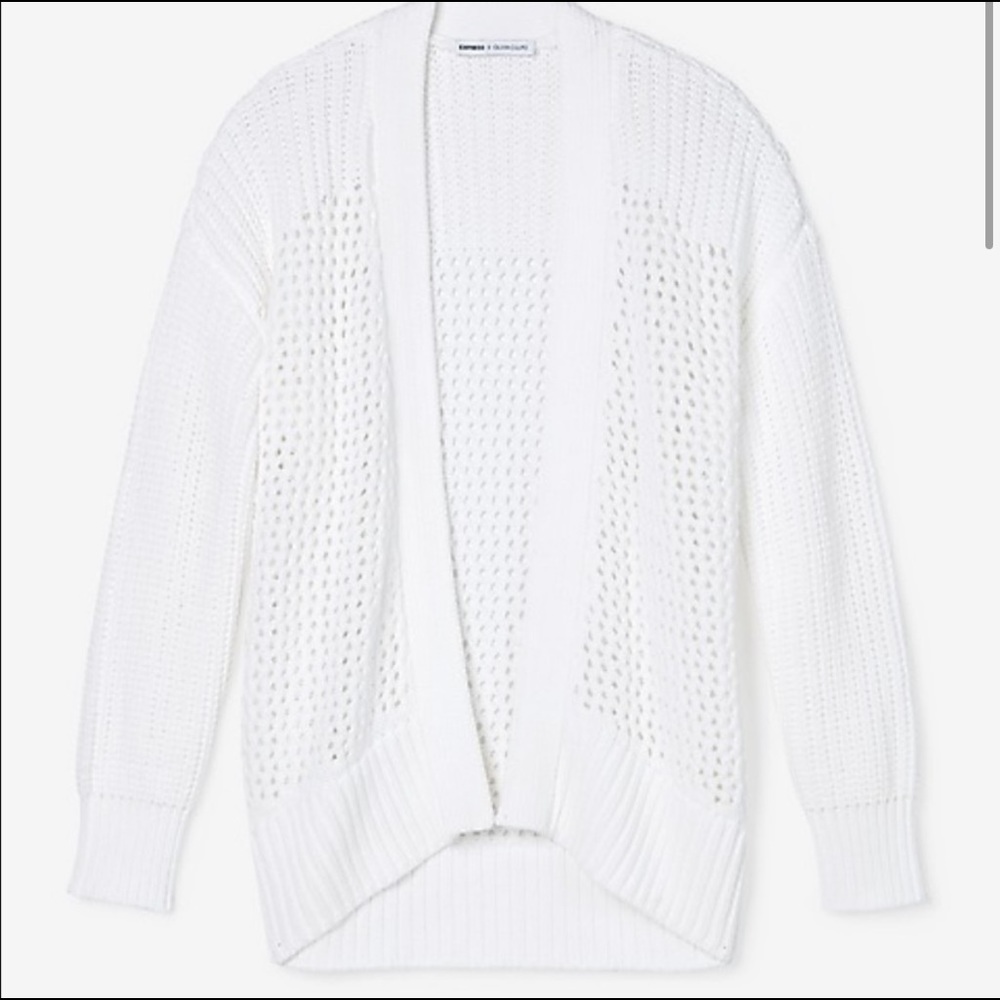Olivia Culpox Express white cardigan chunky - S